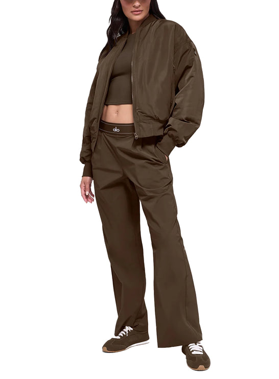 alo Women's Faux Fur Urbanite Bomber Espresso/Ivory