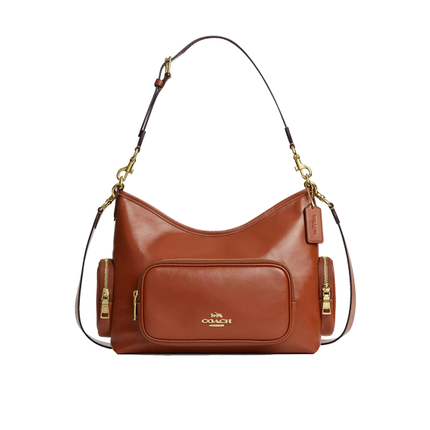 Coach Women's Laurel Shoulder Bag With Pockets Gold/Cinnamon