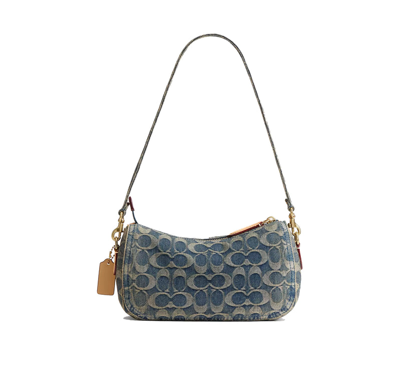 Coach Women's Twin Turnlock Waverly Bag In Signature Regenerative Cotton Denim Brass/Denim