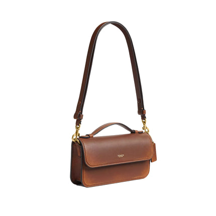 Coach Women's New York Elora Top Handle Crossbody Bag In Loved Leather Brass/Brown
