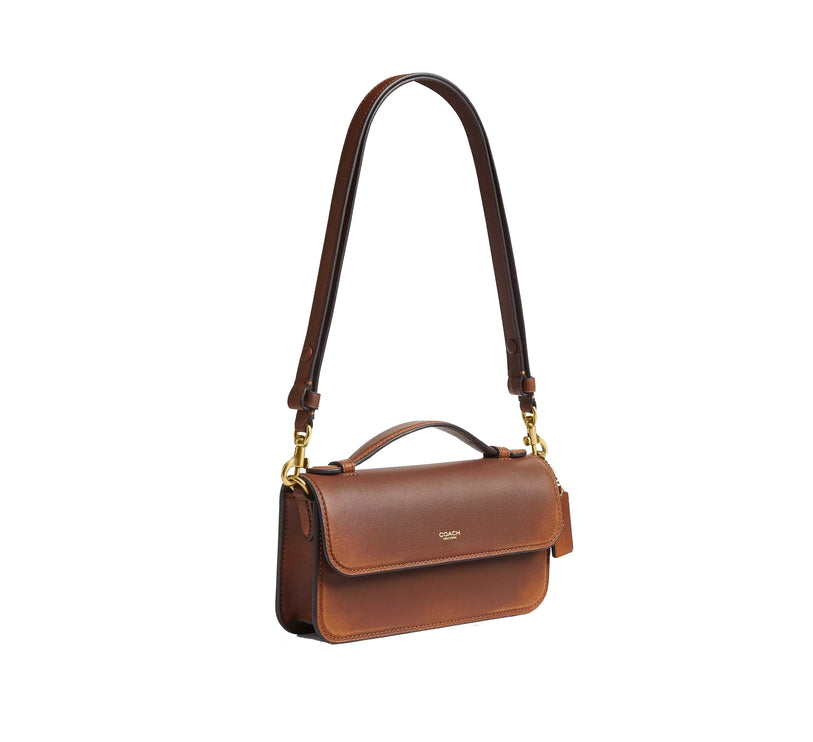 Coach Women's New York Elora Top Handle Crossbody Bag In Loved Leather Brass/Brown