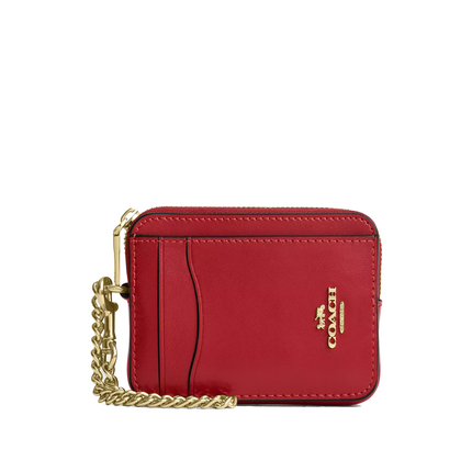 Coach Women's Zip Card Case Gold/Poppy