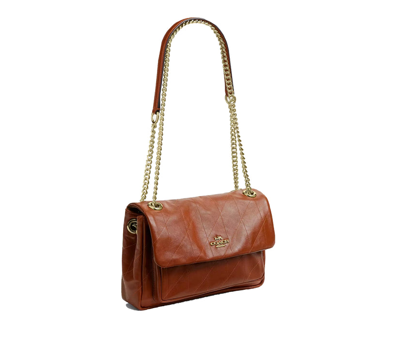 Coach Women's Elodie Crossbody Bag 24 With Quilting Gold/Cinnamon