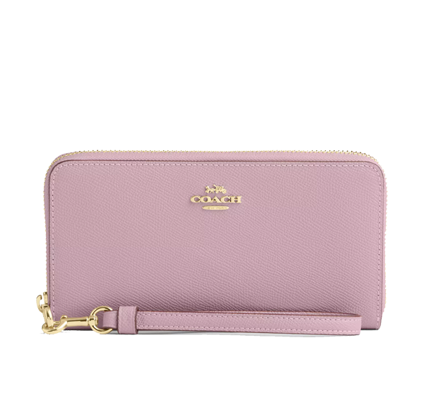Coach Women's Long Zip Around Wallet Gold/Carnation