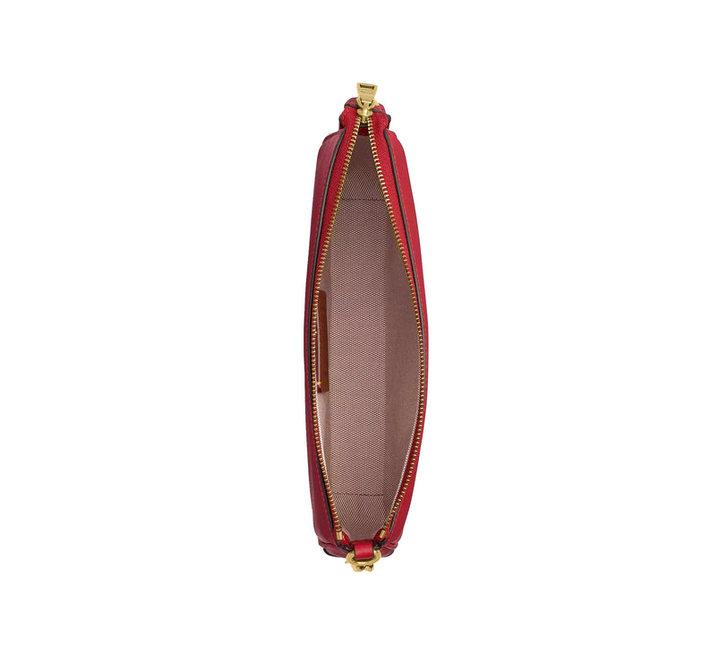 Coach Women's Plaza Bag With Charm Chain Strap Brass/Scarlet