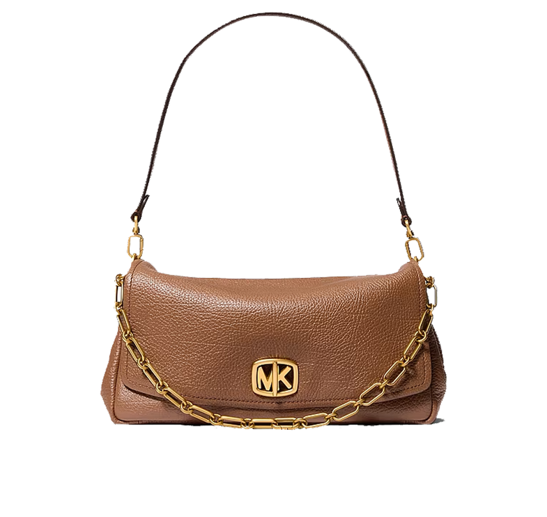 Michael Kors Women's Bryant Large Textured Leather Convertible Shoulder Bag Luggage/Gold