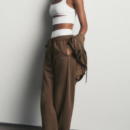 alo Women's Accolade Straight Leg Sweatpant Java Brown