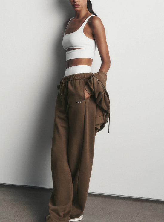 alo Women's Accolade Straight Leg Sweatpant Java Brown