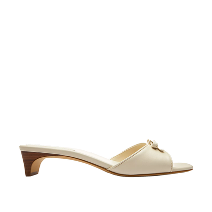 Coach Women's Bow Kitten Heel Sandal Chalk