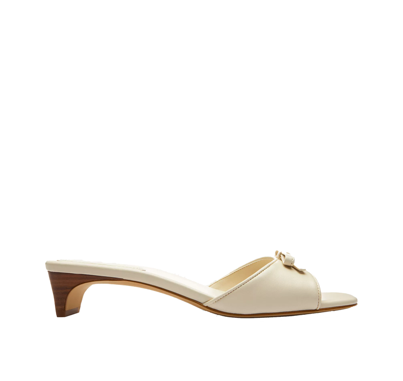 Coach Women's Bow Kitten Heel Sandal Chalk