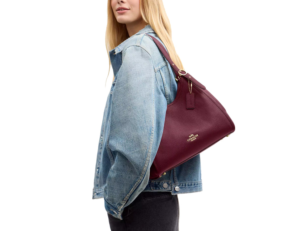 Coach Women's Erin Shoulder Bag Gold/Dark Cherry