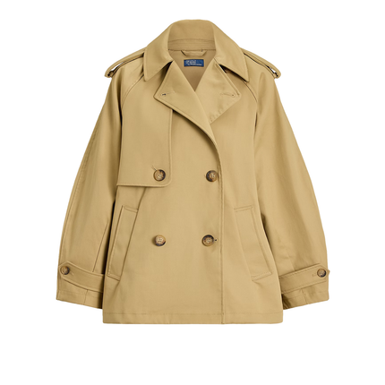 Polo Ralph Lauren Women's Cotton Twill Balloon Trench Coat Khaki