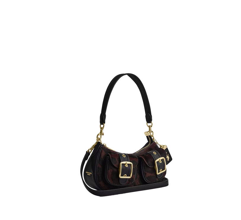 Coach Women's Ashton Bag In Haircalf With Leopard Print Gold/Dark Leopard