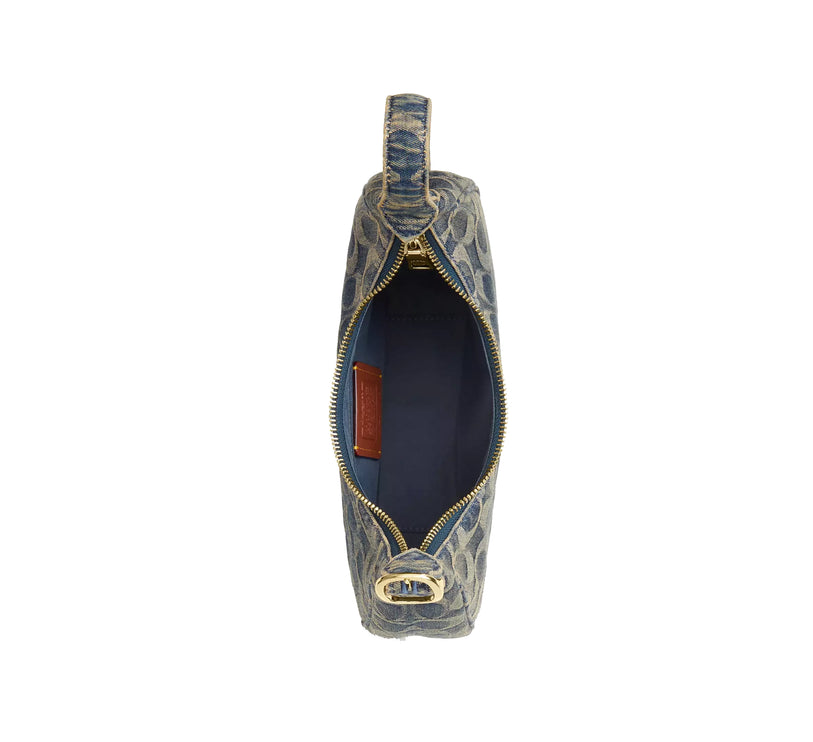 Coach Women's Emily Shoulder Bag In Signature Regenerative Cotton Denim Gold/Denim
