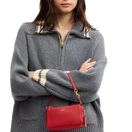 Coach Women's Plaza Bag 18 Brass/Scarlet