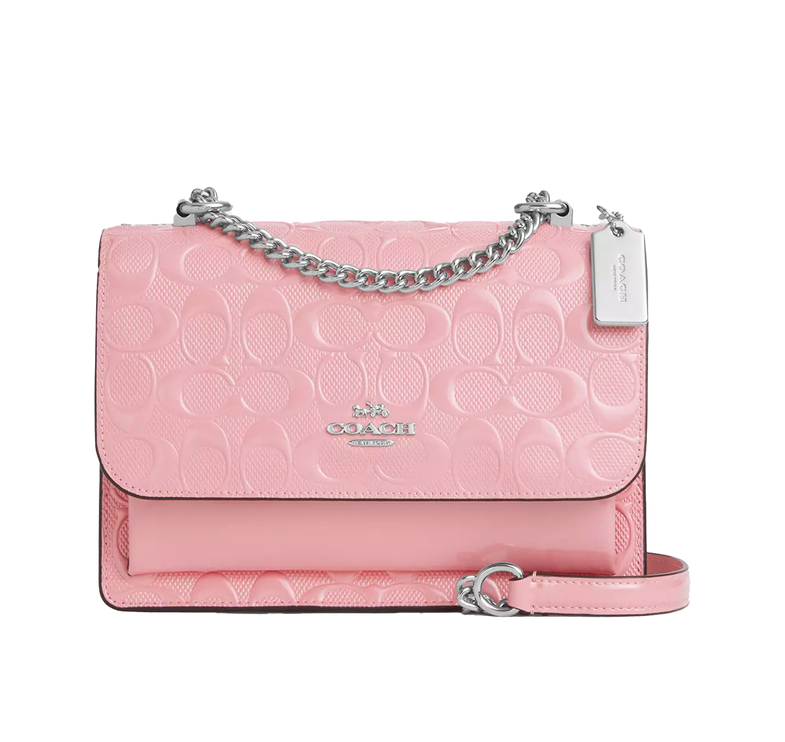 Coach Women's Klare Crossbody Bag In Signature Leather Silver/Pink