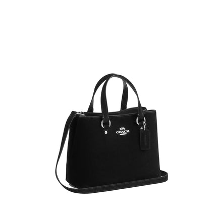 Coach Women's Station Carryall Bag Suede/Silver/Black