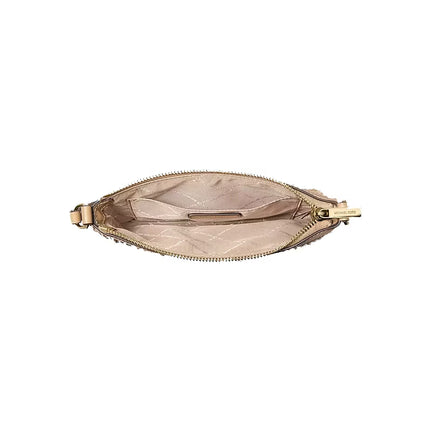 Michael Kors Women's Studded Fringed Microsuede Wristlet Camel