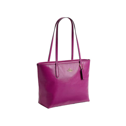 Coach Women's Medium City Tote Bag Gold/Magenta