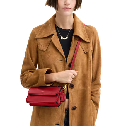Coach Women's New York Elora Top Handle Crossbody Bag Brass/Poppy
