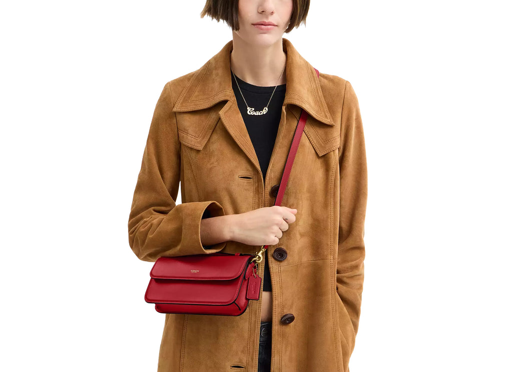 Coach Women's New York Elora Top Handle Crossbody Bag Brass/Poppy