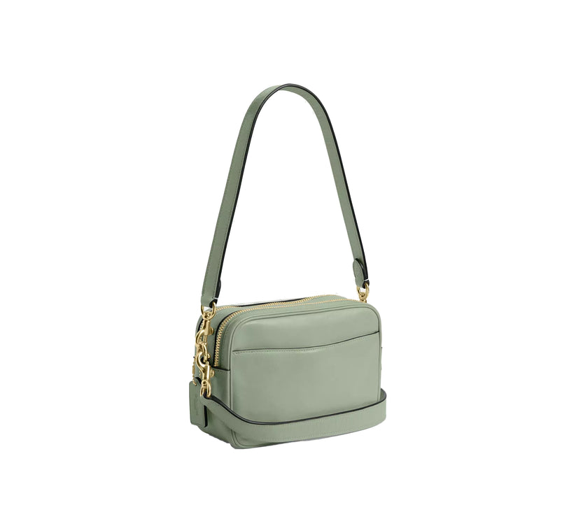 Coach Women's Mini Carey Crossbody Bag Gold/Light Pistachio