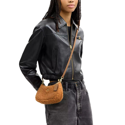 Coach Women's Teri Mini Crossbody Bag In Shearling Gold/Natural