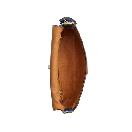 Coach Women's Etta Small Flap Shoulder Bag In Signature Chenille Gold/Navy