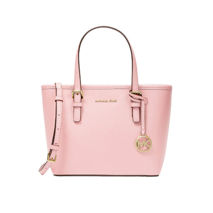 Michael Kors Women's Jet Set Travel Extra-Small Saffiano Leather Top-Zip Tote Bag Powder Blush