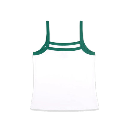 Sporty & Rich Women's Crown Tennis Pique Tank White/Alpine