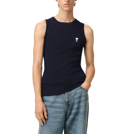 AMI Alexandre Mattiussi Unisex Rib Ami De Coeur Tanktop Night Blue