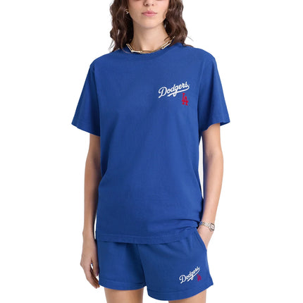 Sporty & Rich Women's Dodgers Serif T-Shirt Team Blue/White