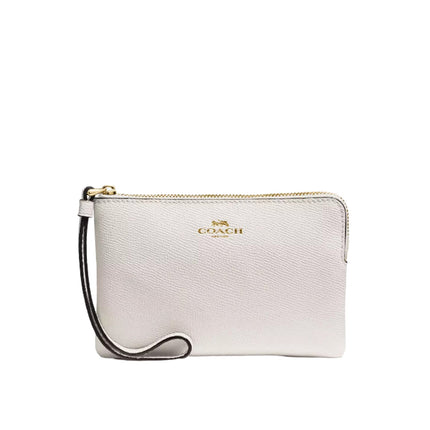 Coach Women's Corner Zip Wristlet Gold/Chalk