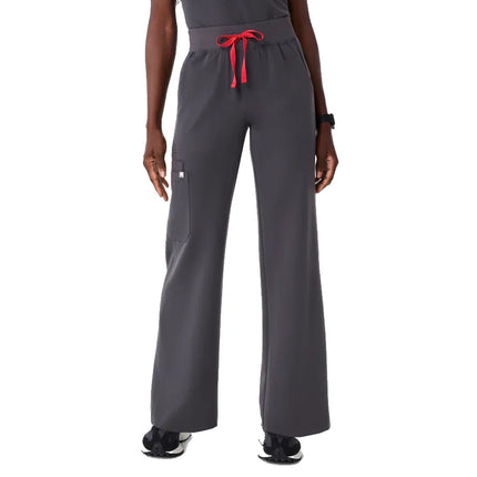 FIGS Women's High Waisted Isabel Wide Leg Scrub Pants Charcoal
