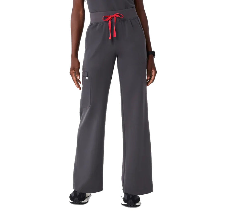 FIGS Women's High Waisted Isabel Wide Leg Scrub Pants Charcoal