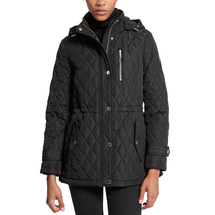 Michael Kors Women's Quilted Hooded Jacket Black
