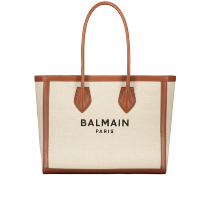 Balmain Women's B-Army Tote Bag with Logo Beige