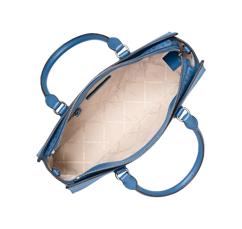 Michael Kors Women's Arden Medium Top-Zip Satchel Galaxy Blue