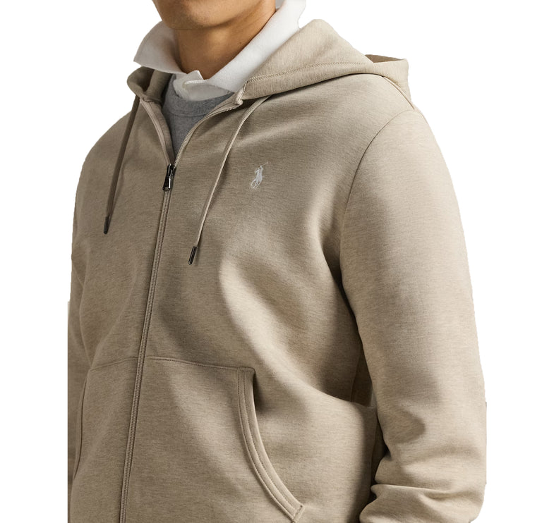 Polo Ralph Lauren Men's Double-Knit Full-Zip Hoodie Tuscan Beige Heather