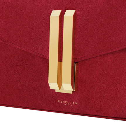 DeMellier London Women's The Vancouver Clutch Berry Red Suede