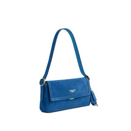 Coach Women's Etta Small Flap Shoulder Bag Gold/Blue Jay