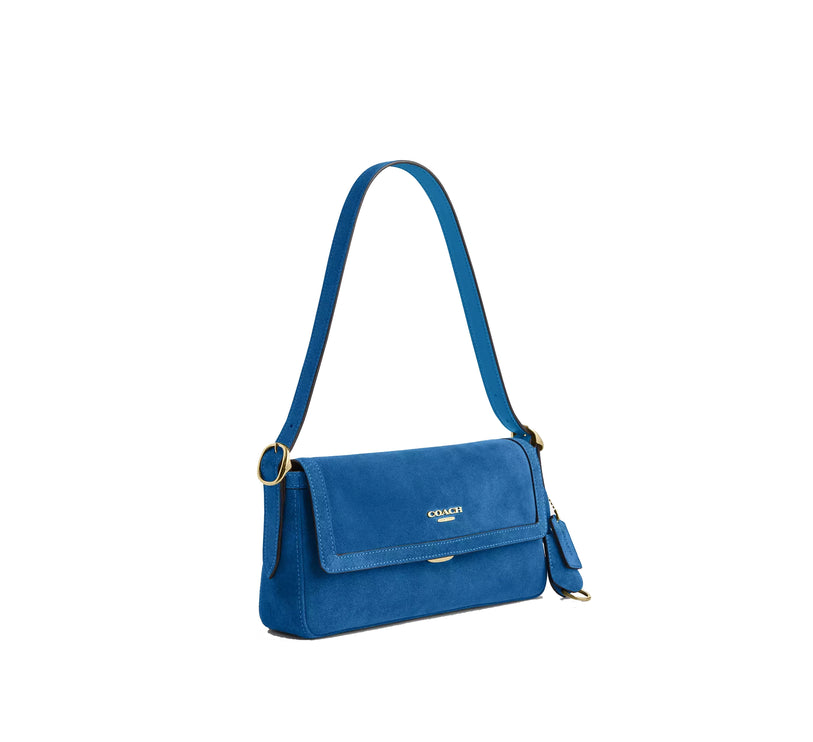 Coach Women's Etta Small Flap Shoulder Bag Gold/Blue Jay