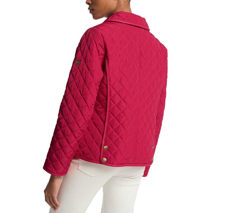 Michael Kors Women's Quilted Jacket Darkraspberry