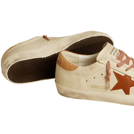 Golden Goose Women's Super Star with Leather Star and Crocodile Print Leather Heel Tab