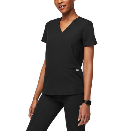 FIGS Women's Casma Three Pocket Scrub Top Black