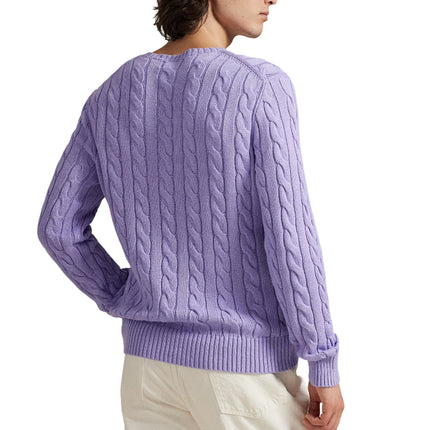Polo Ralph Lauren Men's Cable-Knit Cotton Sweater Sky Lavender