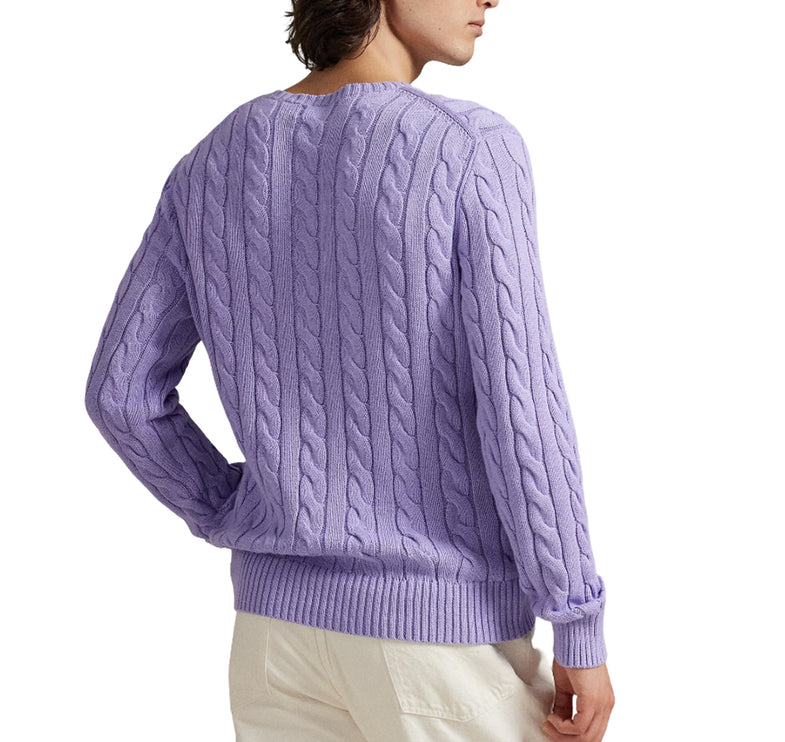 Polo Ralph Lauren Men's Cable-Knit Cotton Sweater Sky Lavender