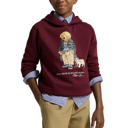 Polo Ralph Lauren Boy's Polo Bear Fleece Hoodie Classic Wine