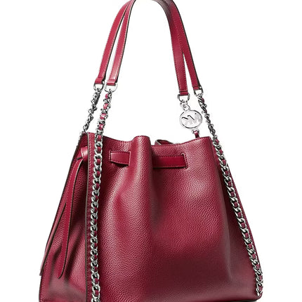 Michael Kors Women's Mina Large Chain Shoulder Bag Maroon