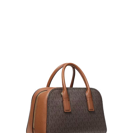 Michael Kors Women's Ashton Small Signature Logo Messenger Bag Brown/Gold
